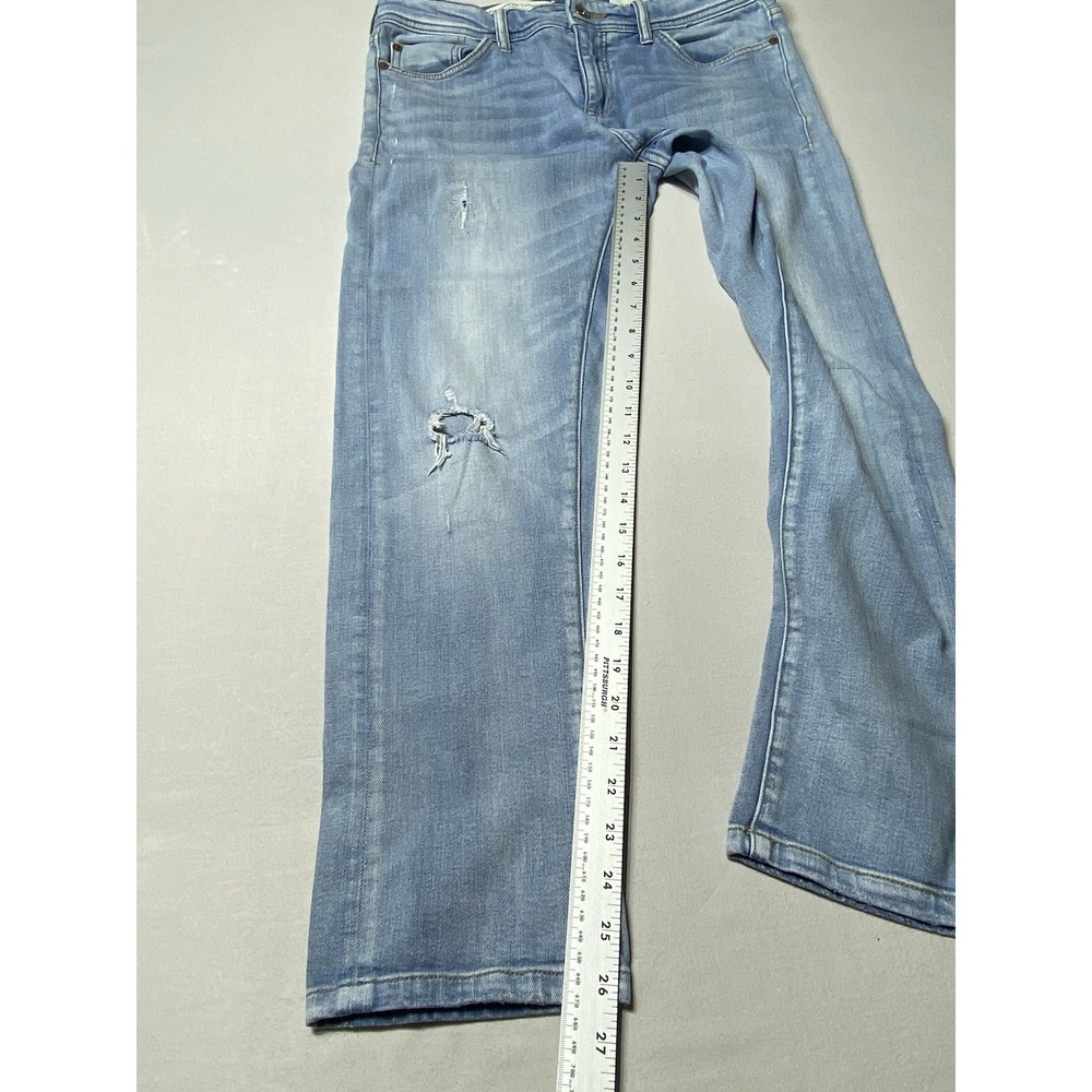 Pilcro Anthropologie Womens 27 Slim Boyfriend Jeans Distressed Light Wash - Picture 5 of 12